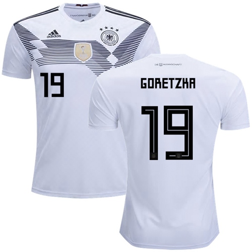 Germany #19 Goretzka White Home Soccer Country Jersey - Click Image to Close